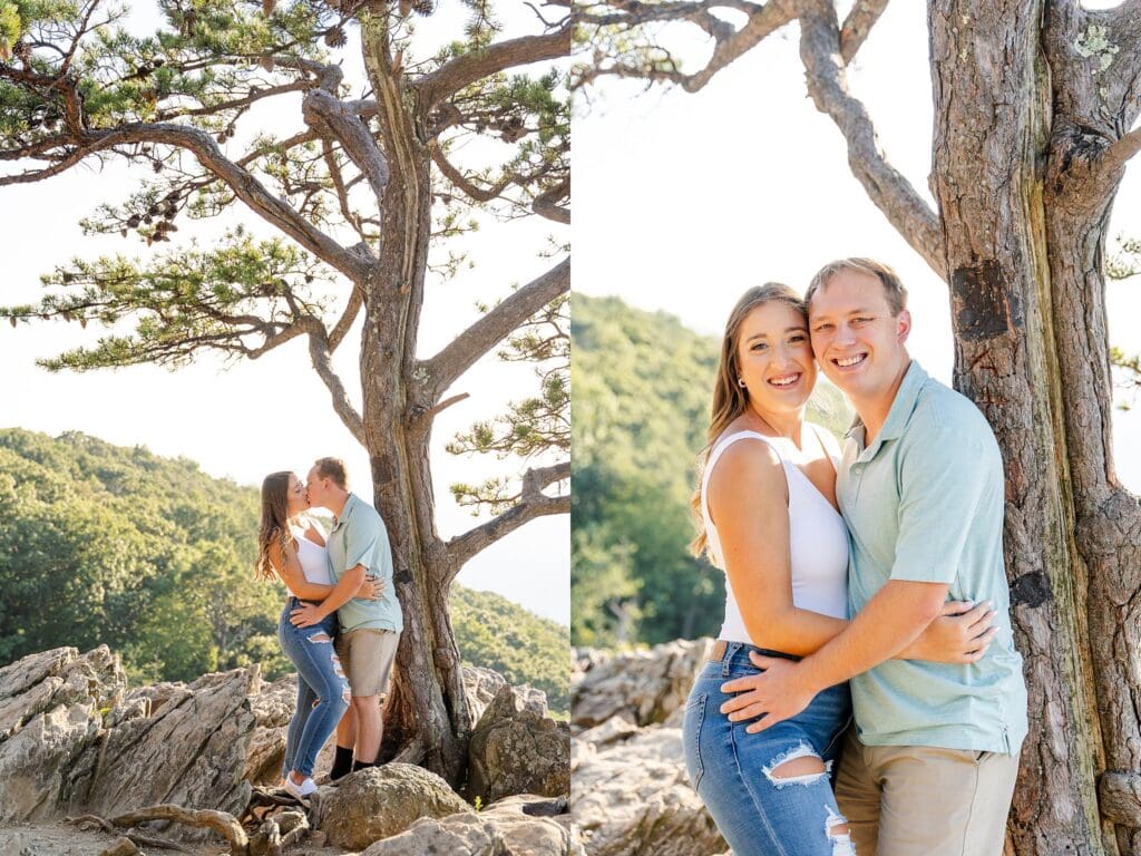 Bright Virginia mountain romantic engagement session