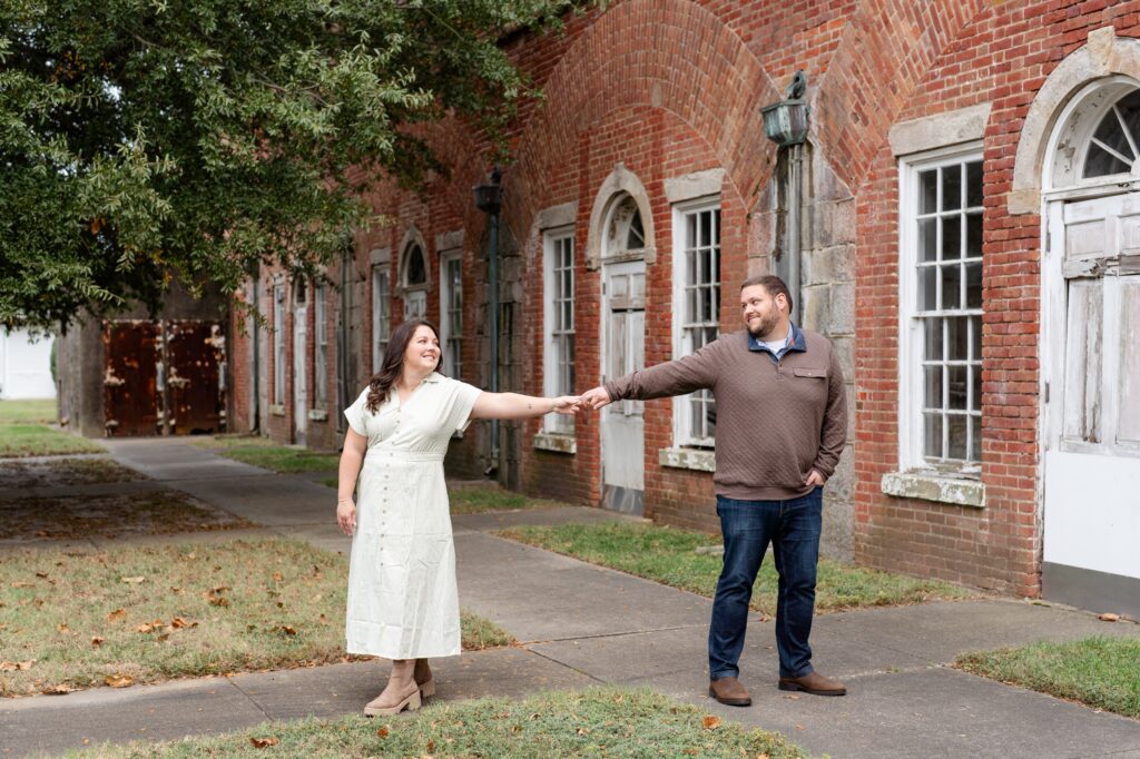 Couple holding hands