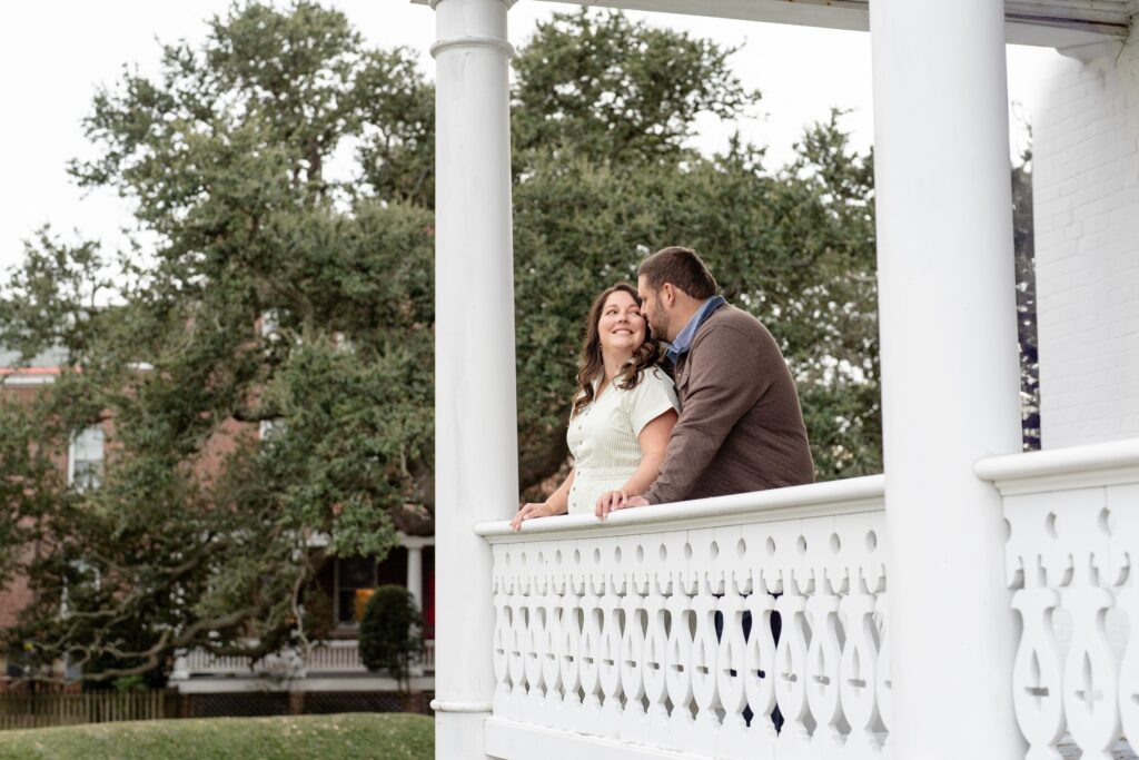 Couple standing on porch