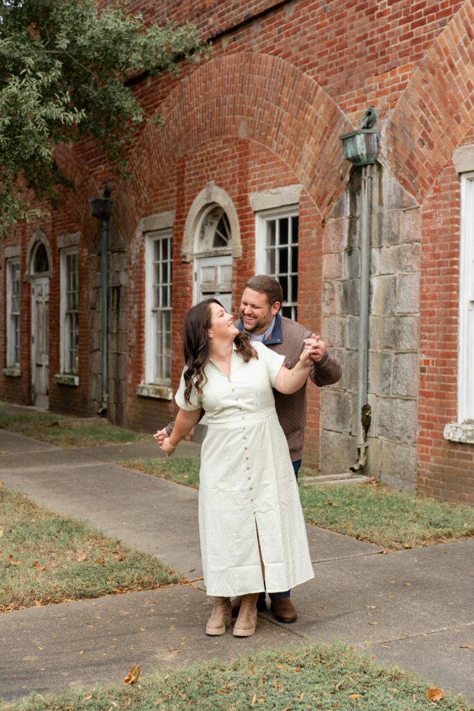 Couple smiling at each other