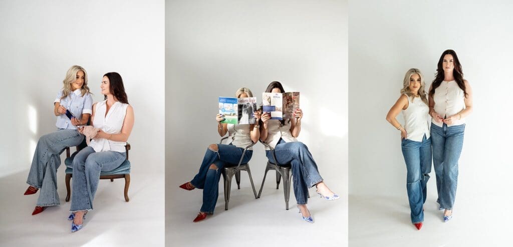 Two team member brand photography images in studio