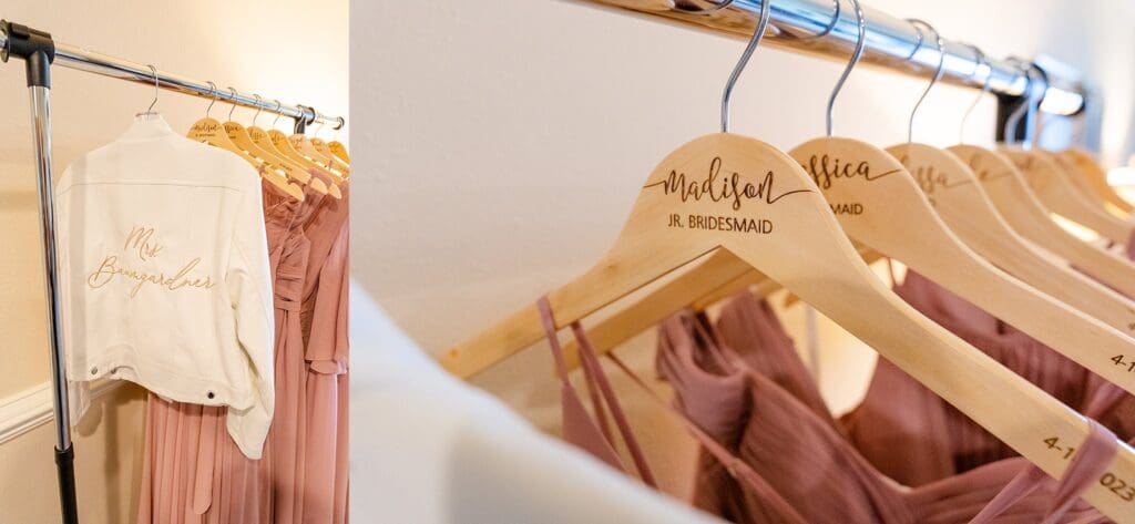 Virginia Wedding bridal hanger details