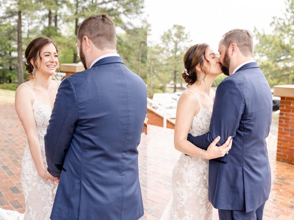 First look outside before Williamsburg wedding ceremony