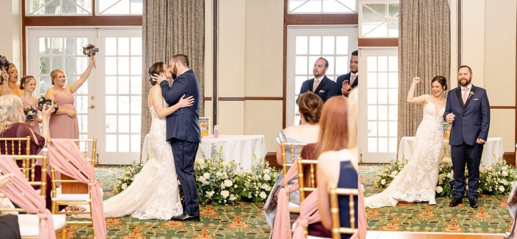 Blended family wedding ceremony at Kingsmill Resort