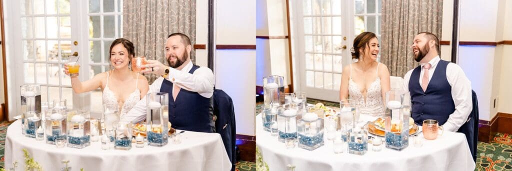 Blended family wedding reception