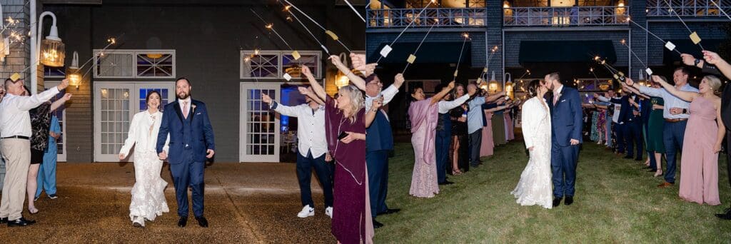 Sparkler exit Virginia wedding reception