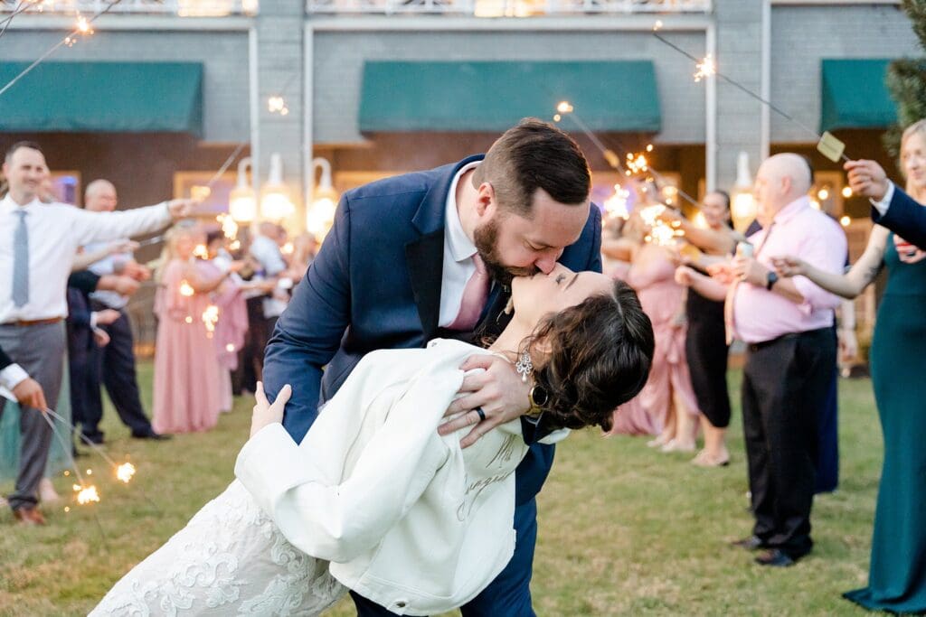 Sparkler exit Virginia wedding reception