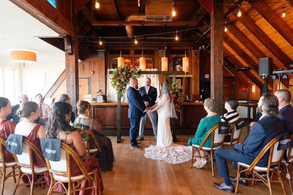 Wedding ceremony at The Attic at Waterman’s