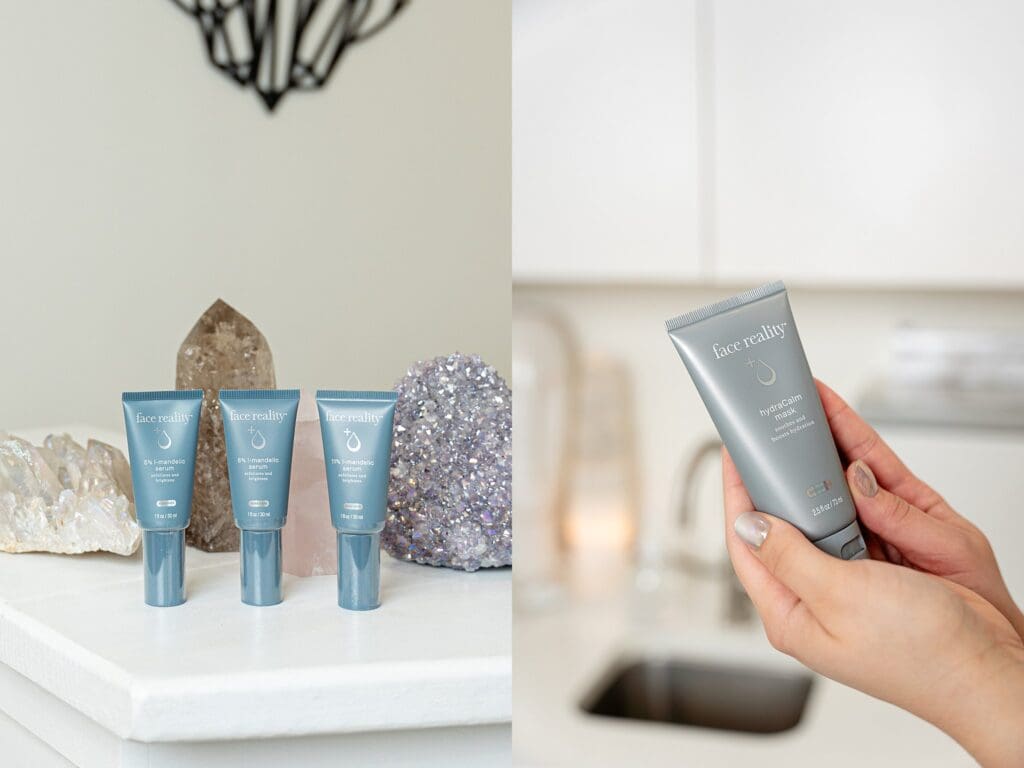 Face reality skincare products up close