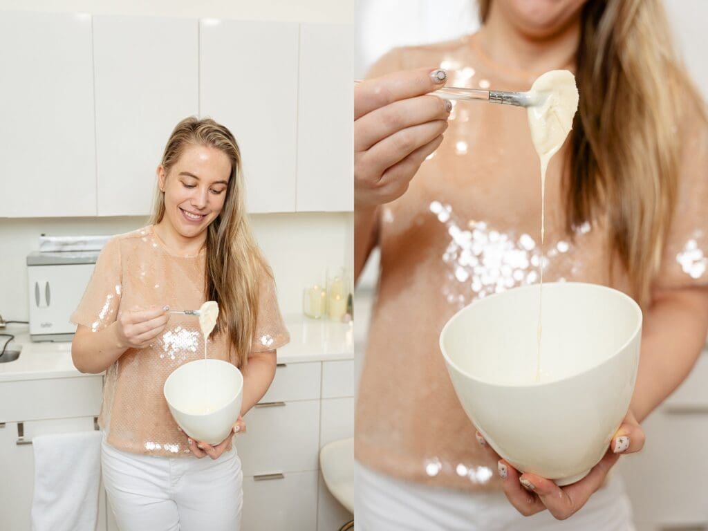 Close-up of skincare treatment at Sanctuary Skin