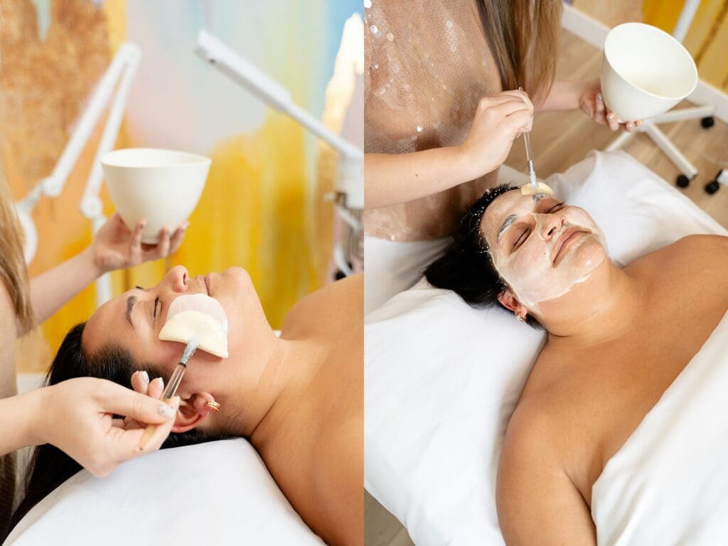 Close-up of facial at Sanctuary Skin