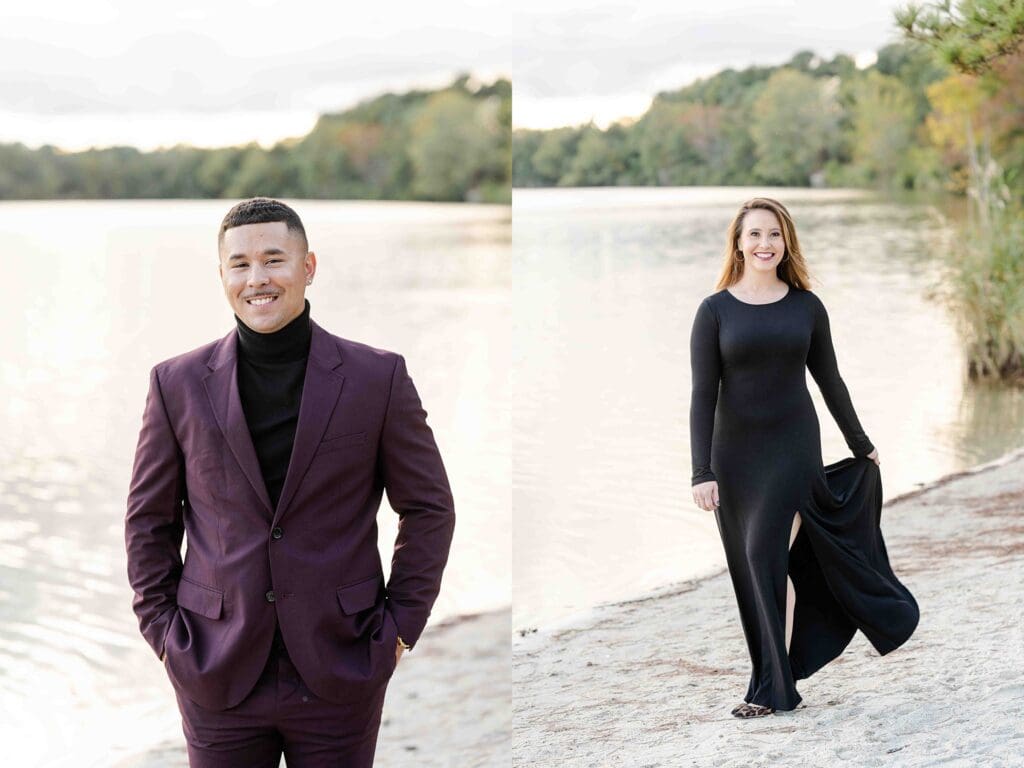 Golden hour portraits by the lake at Oak Grove Lake Park