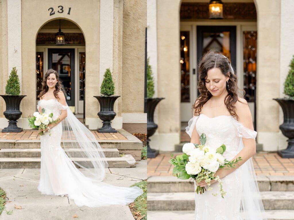 Bridal Portraits in front of Pinner House