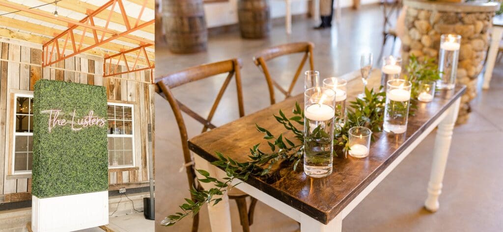 Great Marsh Estate wedding reception details