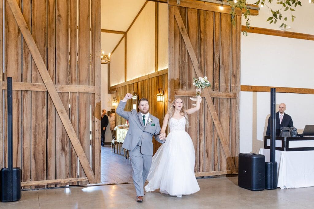 Great Marsh Estate wedding reception entrance from bride and groom