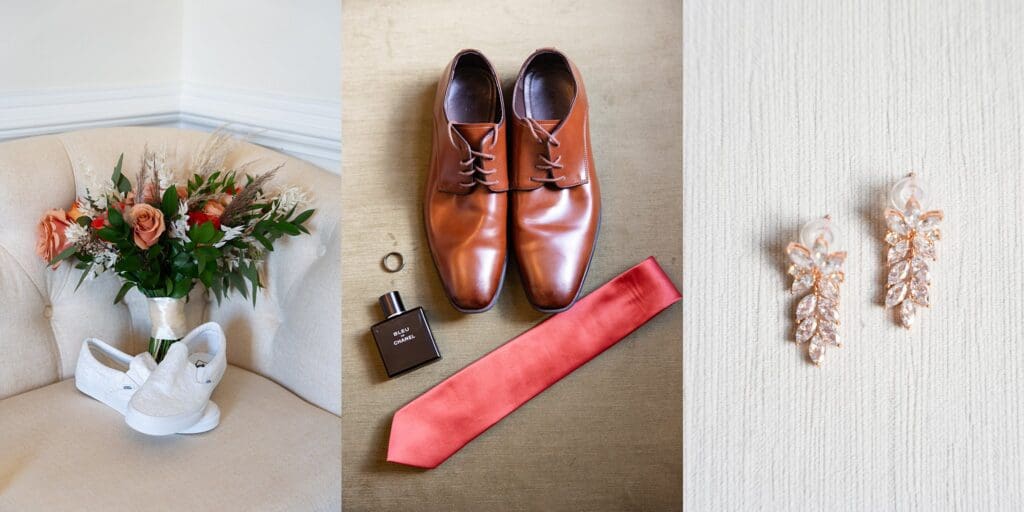 Wedding details of shoes and accessories for Barns of Kanak wedding