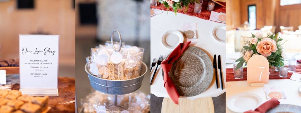 Wedding ceremony table and decor details