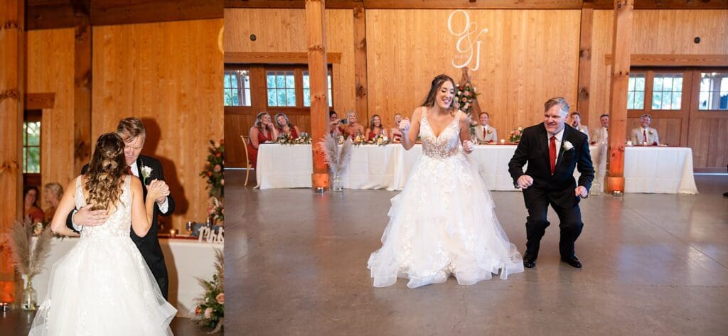 Bride and father dance at reception