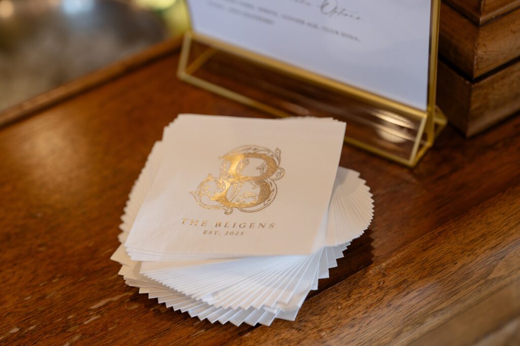 Wedding reception napkins