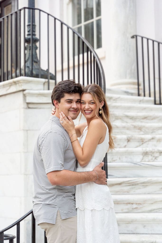 Couple smiling at camera