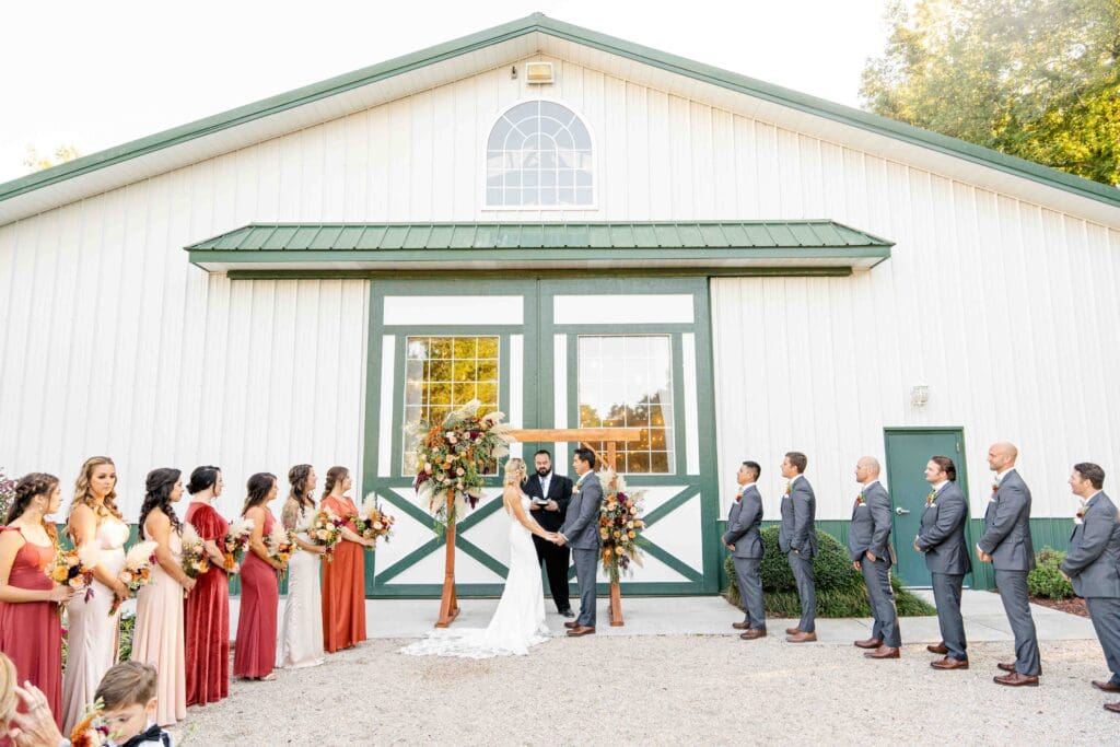 wedding ceremony at Culpepper Barn wedding venue in Virginia Beach