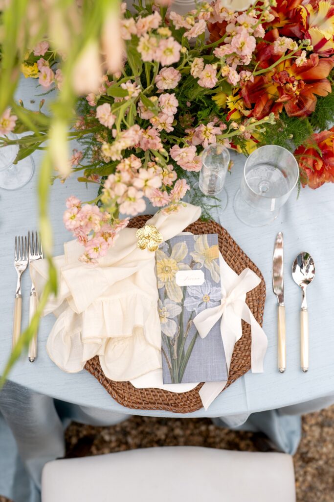 Table setting at Dover Hall wedding reception