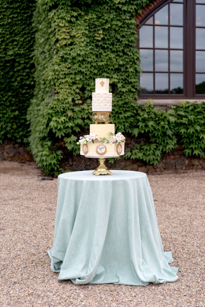 Wedding cake on table