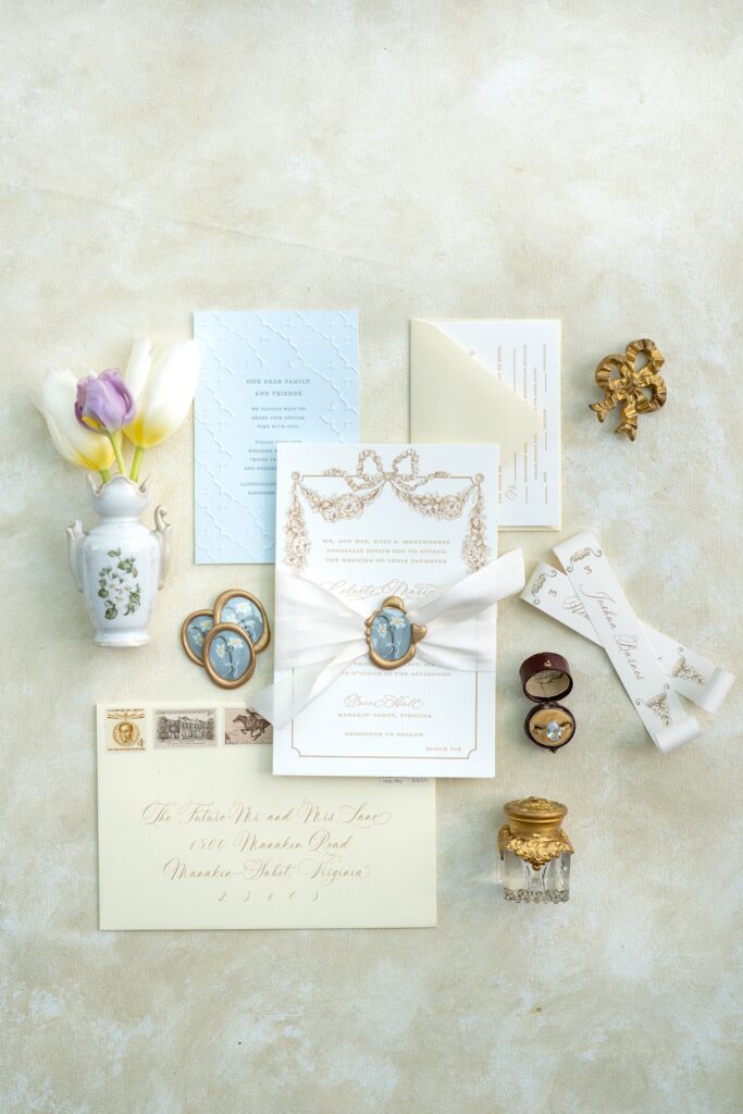 Overlay of wedding invite